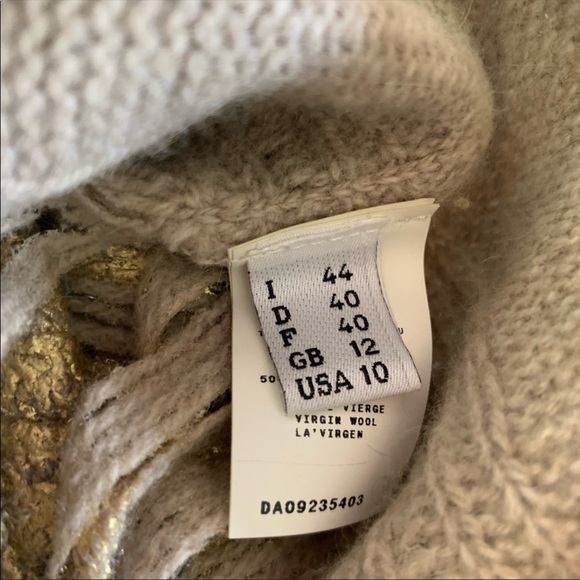 Moschino AEFFE SPA dress 10 Gold crochet knit wool - Picture 7 of 8